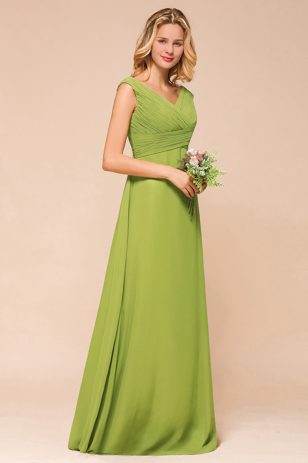 affordable chiffon bridesmaid dresses Off the Shoulder Ruffles Chiffon Bridesmaid Dresses with Slit