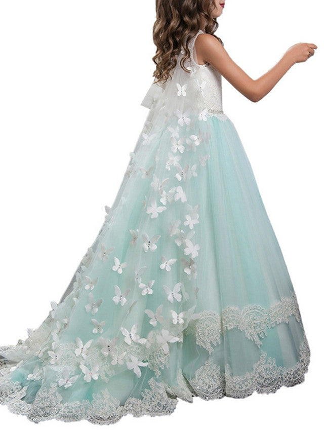 Black Velvet Gold Jacquard Keyhole Back Wedding Party Flower Girl Dress