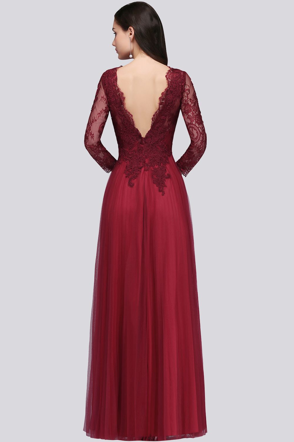 burgundy tulle bridesmaid dress Burgundy Bridesmaid Dresses,Tulle Long Bridesmaid Dress,BD00339, US24W / Red main image 1