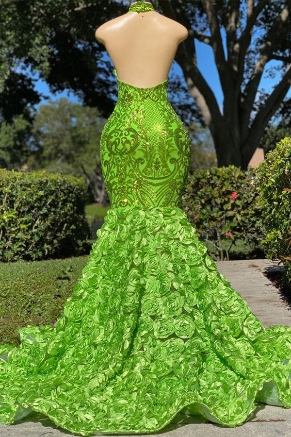 mermaid lime green prom dress Prom Dress main image 1
