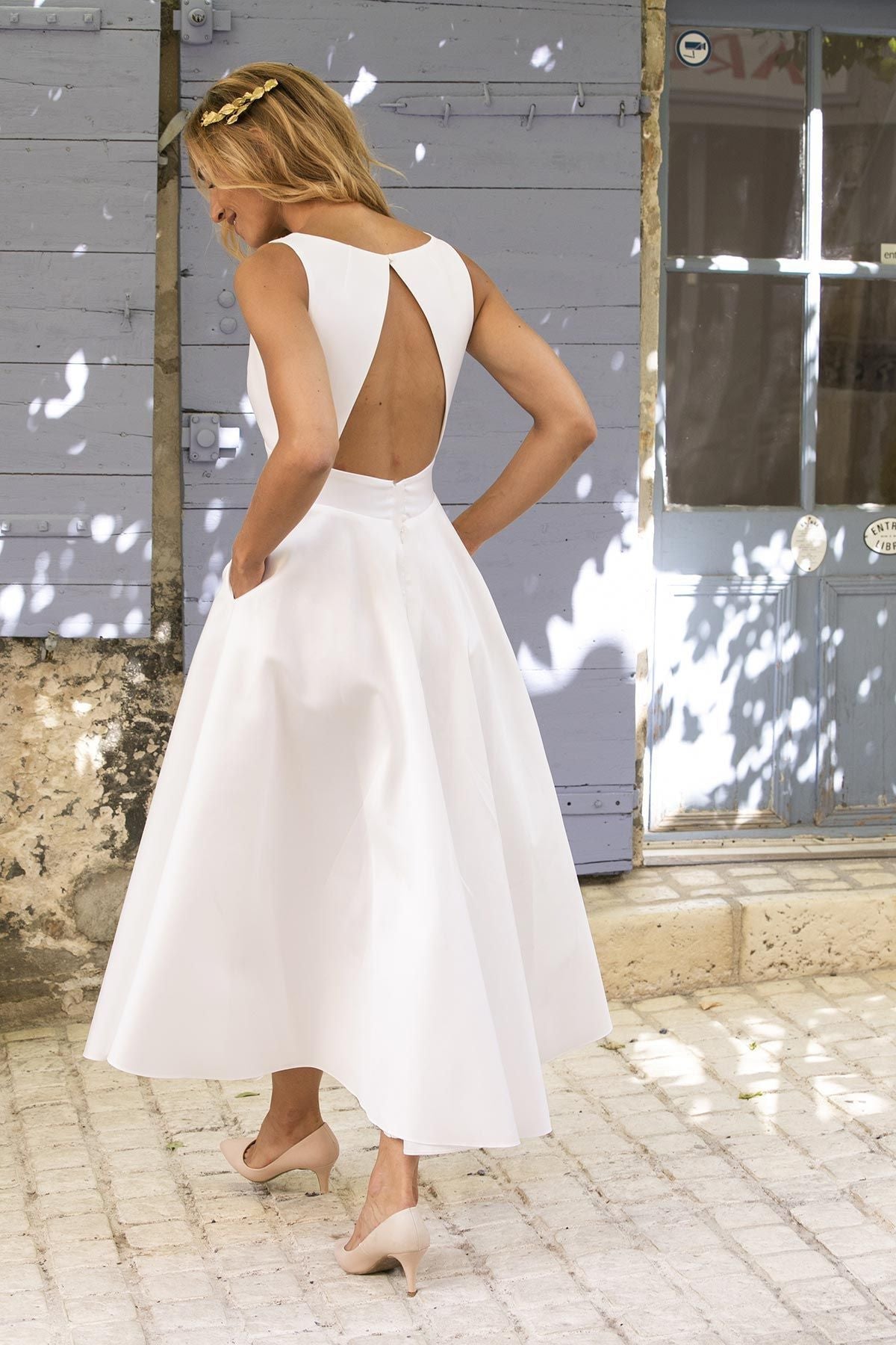 navy blue dress for baby girl Halter White Spandex Prom Dress with Open Back – loveangeldress