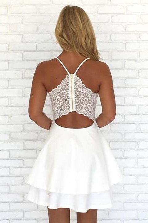 Chic Short Chiffon Layers V-Neck Spaghetti Straps Homecoming Dress Chic Short Chiffon Layers V-Neck Spaghetti Straps Homecoming Dress