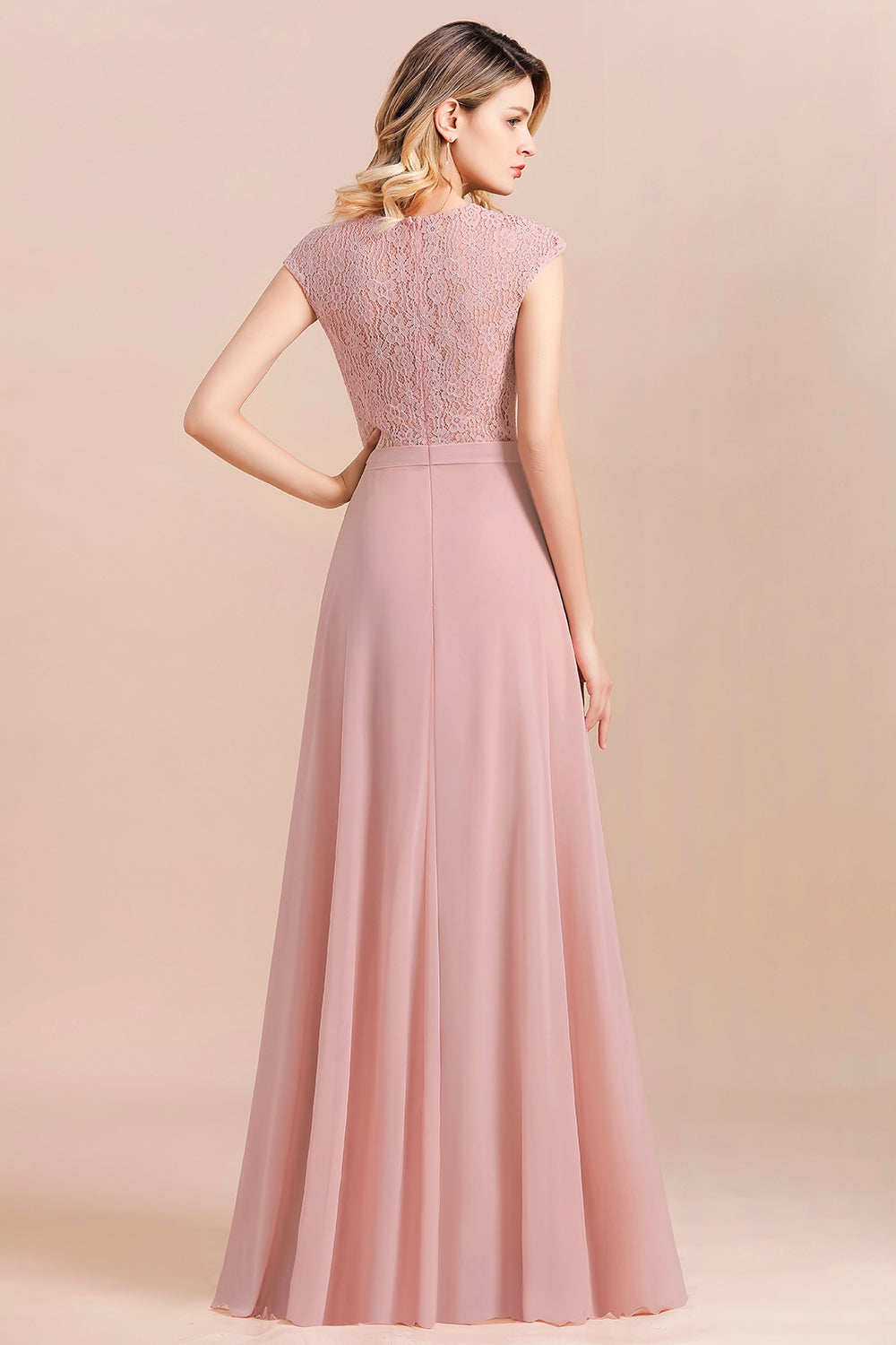 Classy Long A-Line Evening Dress Chiffon Bridesmaid Dress with Lace Classy Long A-Line Evening Dress Chiffon Bridesmaid Dress with Lace