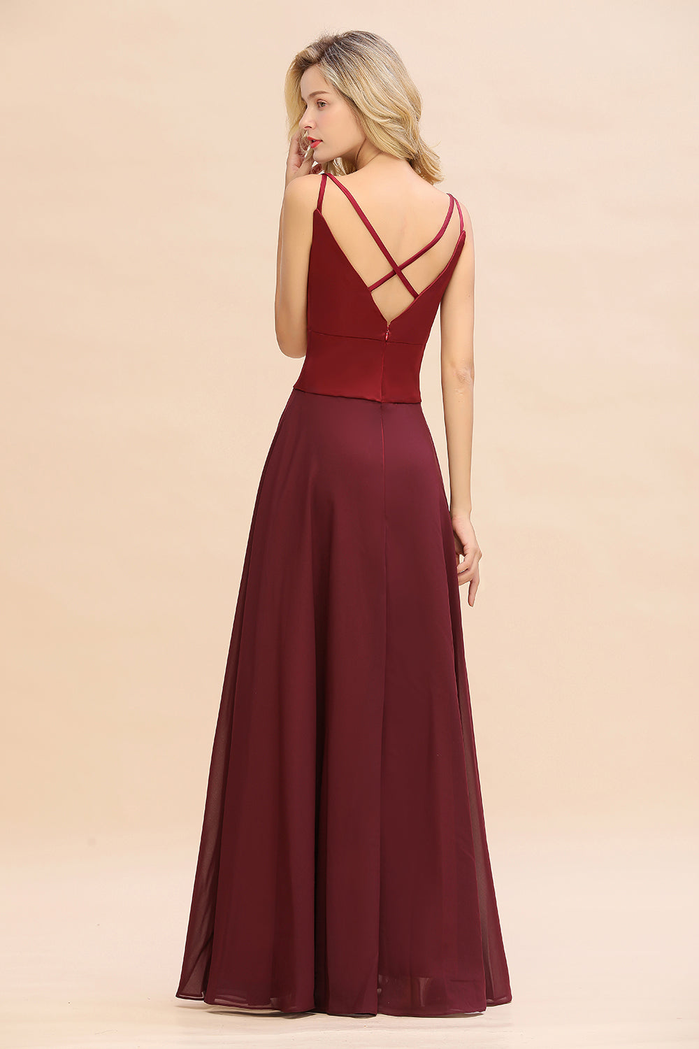 blue dress for baby girl Classy Vintage Princess Burgundy Velvet Long Prom Dress main image 0