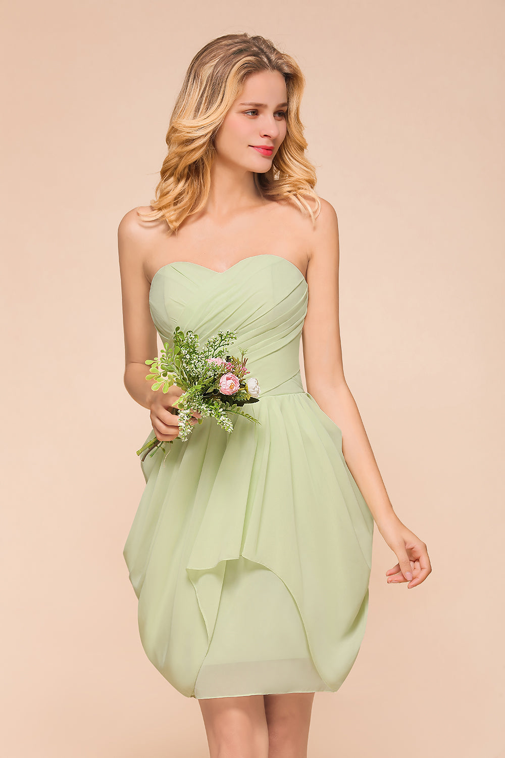 slim fit dress slacks Atlanta Strapless Mini Dress Green XS main image 1