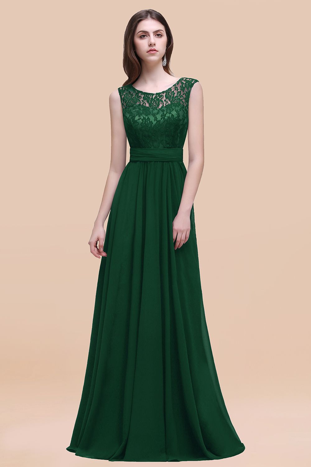 dark green lace bridesmaid dresses Azazie Elly