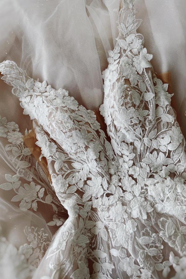 open lace back dress Princess Ivory Wedding Dress Off Shoulder A Line Court Train – TANYA BRIDAL