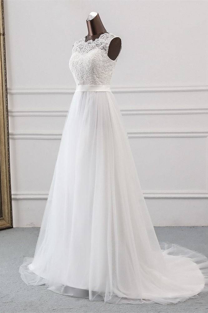 Elegant Tulle Wedding Dresses Appliques Lace main image 0