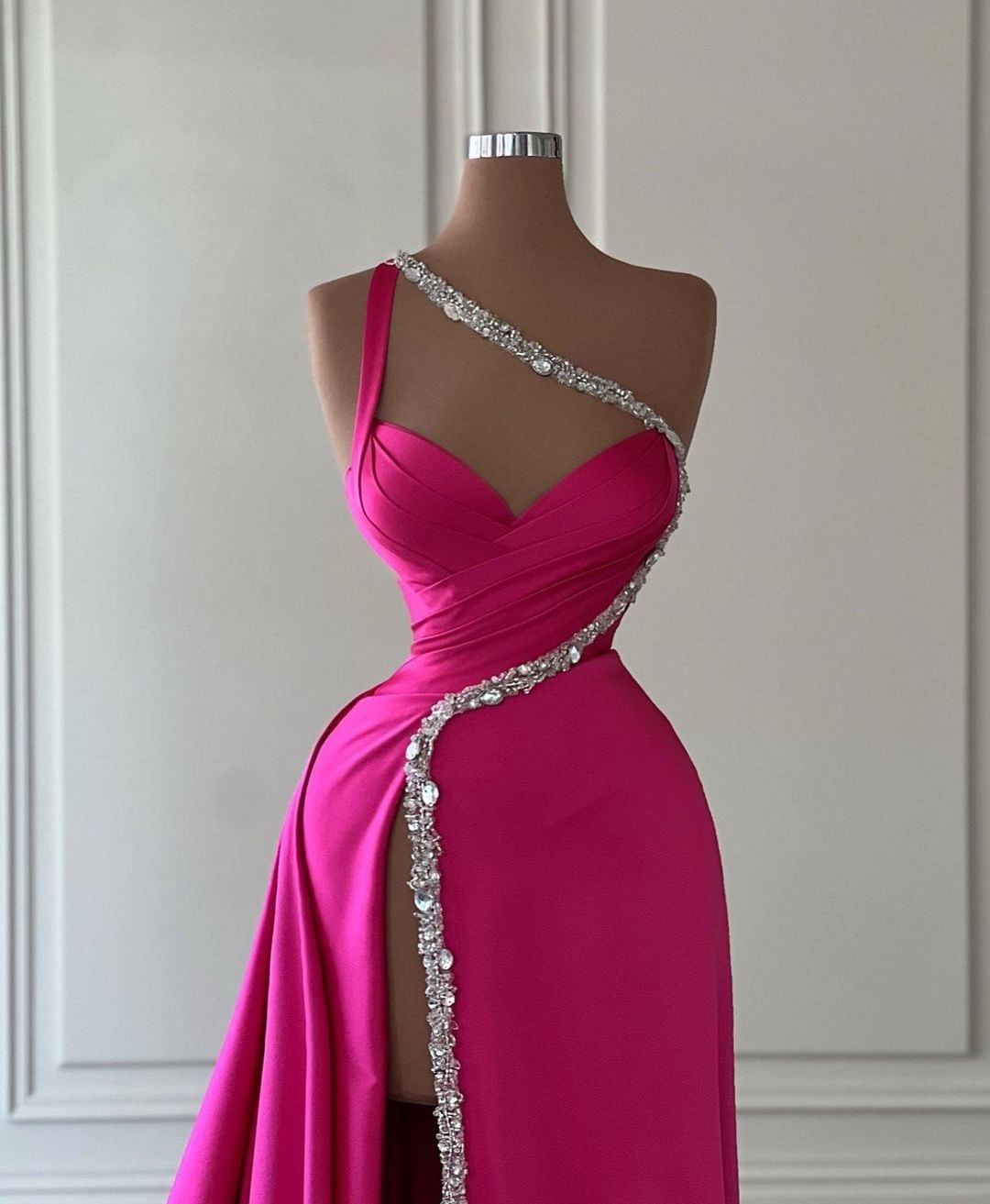 Elegant Long A-line One Shoulder Sweetheart Sleeveless Satin Prom Dres –  BIZTUNNEL