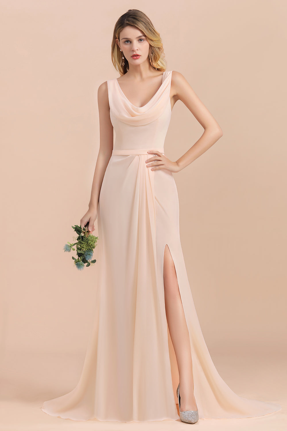 a line scoop neck chiffon dress Ruffle Strap Scoop Neck Chiffon A-Line Dress