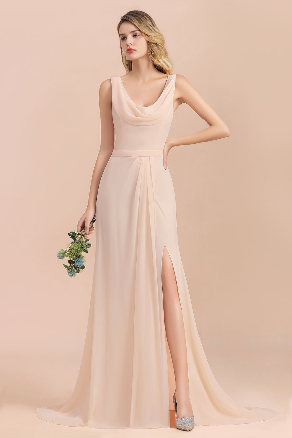 chinese dress ladies Long A-Line Scoop Neck Flower Girl Dresses Chiffon Lace Junior Bridesm –  27dress