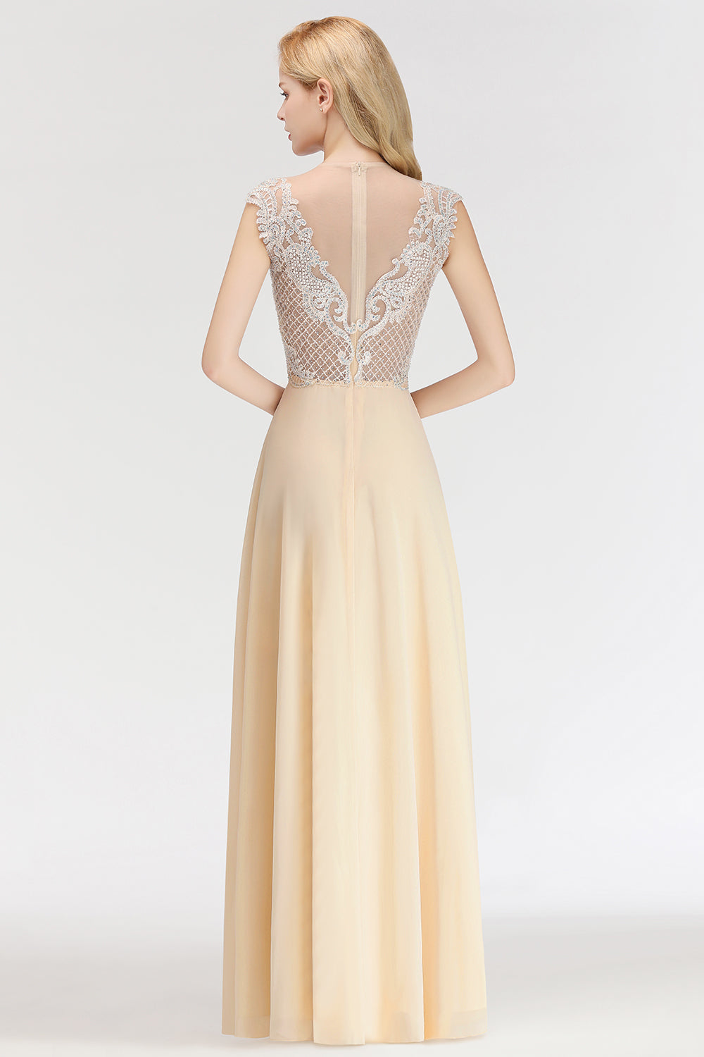 green emerald velvet dress Champagne Appliques Long Bridesmaid Dress with Slit – FancyVestido