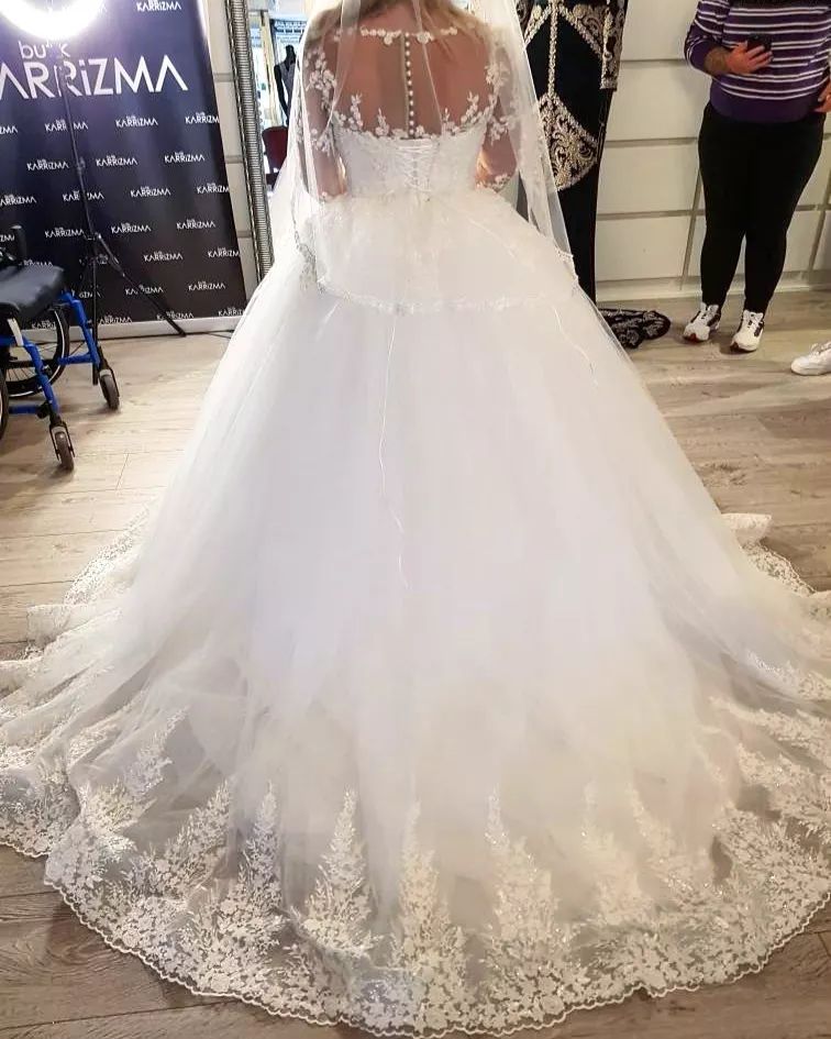 Elegant Long A-line Sweetheart Tulle Wedding Dress – BIZTUNNEL
