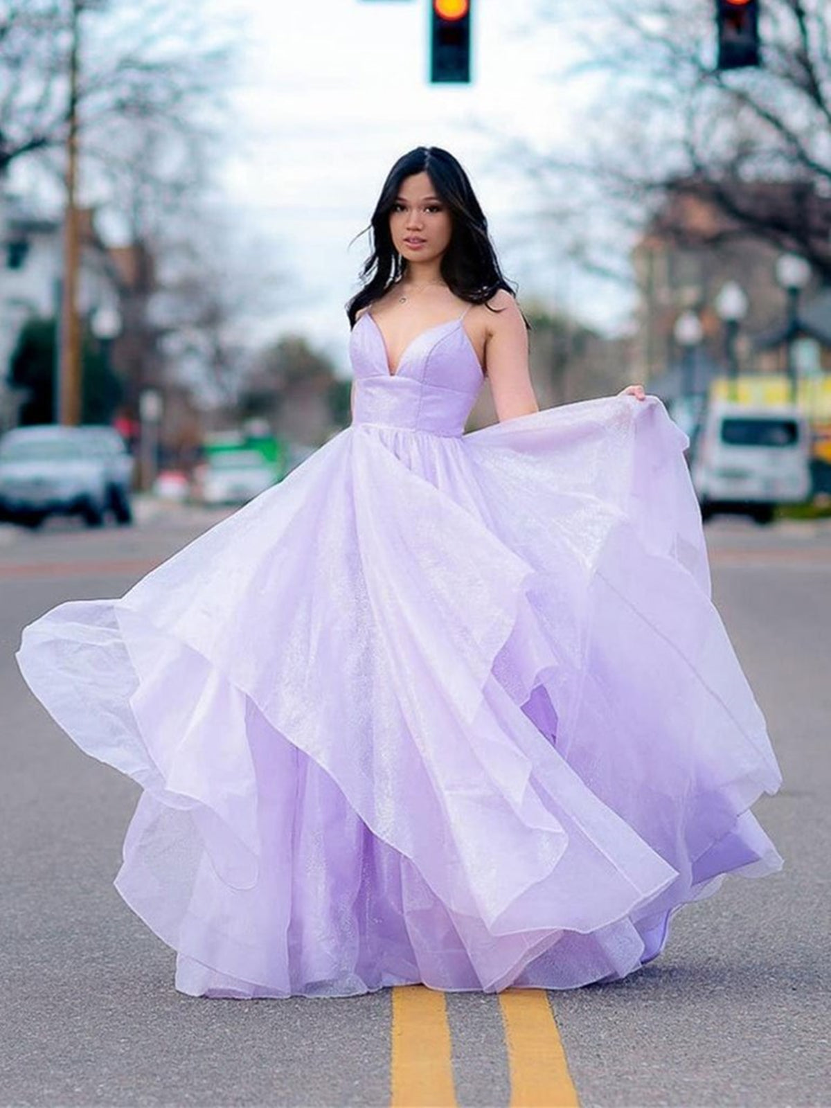 Elegant Long A-Line V-Neck Open Back Graduation Prom Dresses Elegant Long A-Line V-Neck Open Back Graduation Prom Dresses