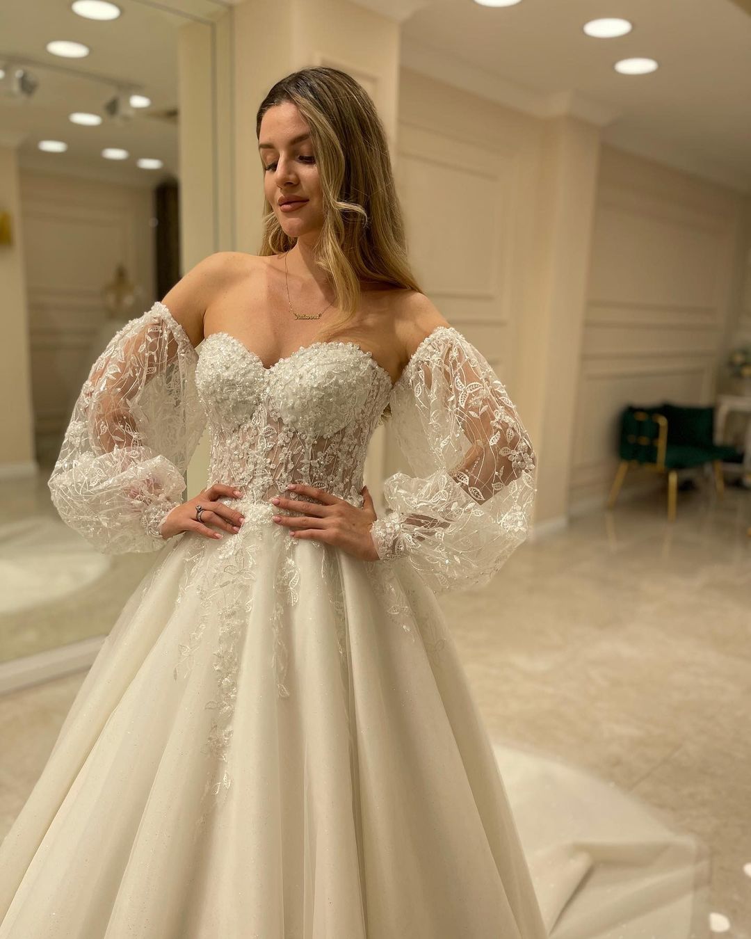 elegant long sleeve backless dress Elegant Shiny Satin White Long Sleeves Backless Gown – Little Lala Boutique main image 0