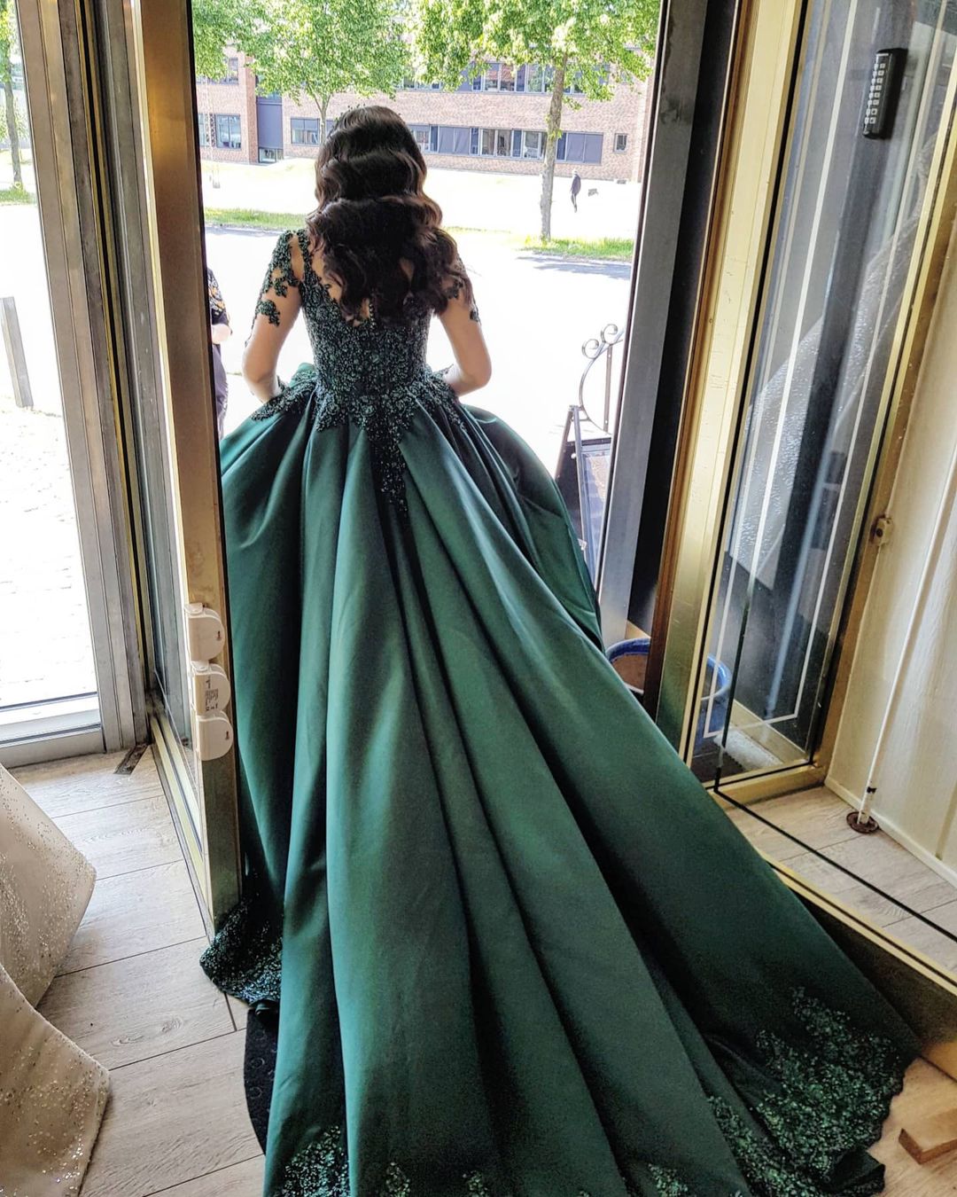 chinese dress ladies Long Tulle Prom Ball Gown with Flowers main image 0