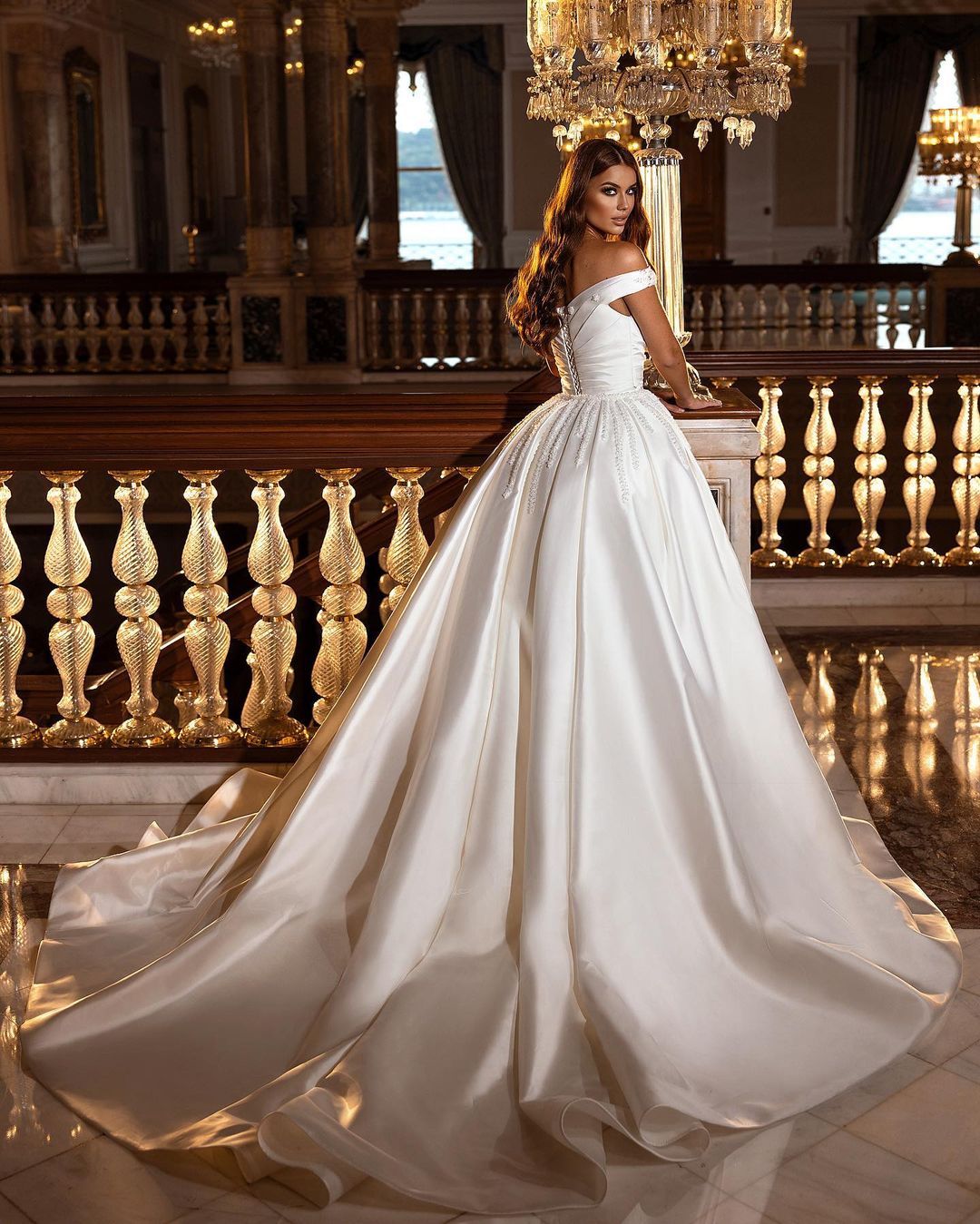 navy blue dress for baby girl Simple Satin Mermaid Wedding Dress with V-Neck