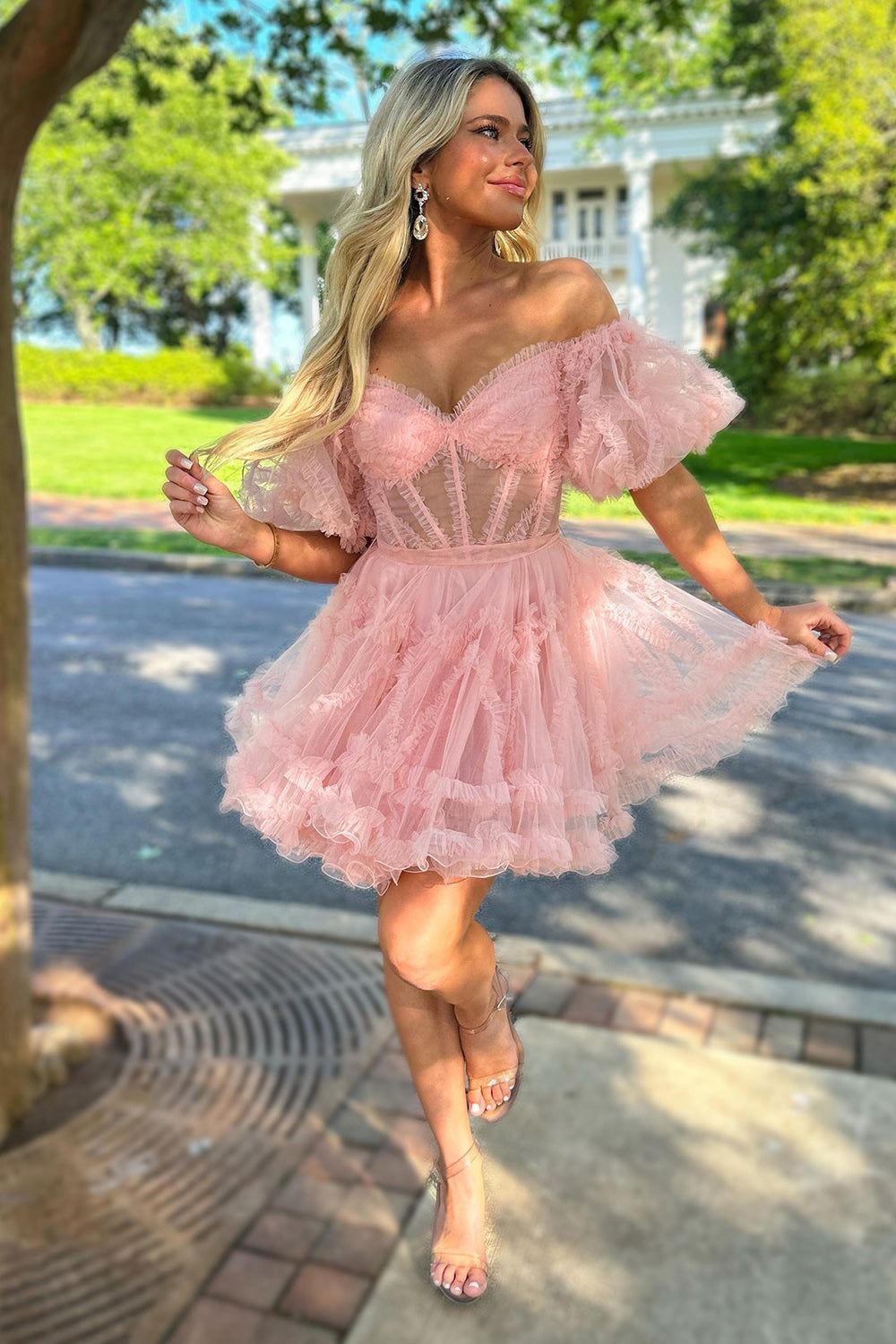 Light Pink Corset A-Line Short Homecoming Dress Light Pink Corset A-Line Short Homecoming Dress