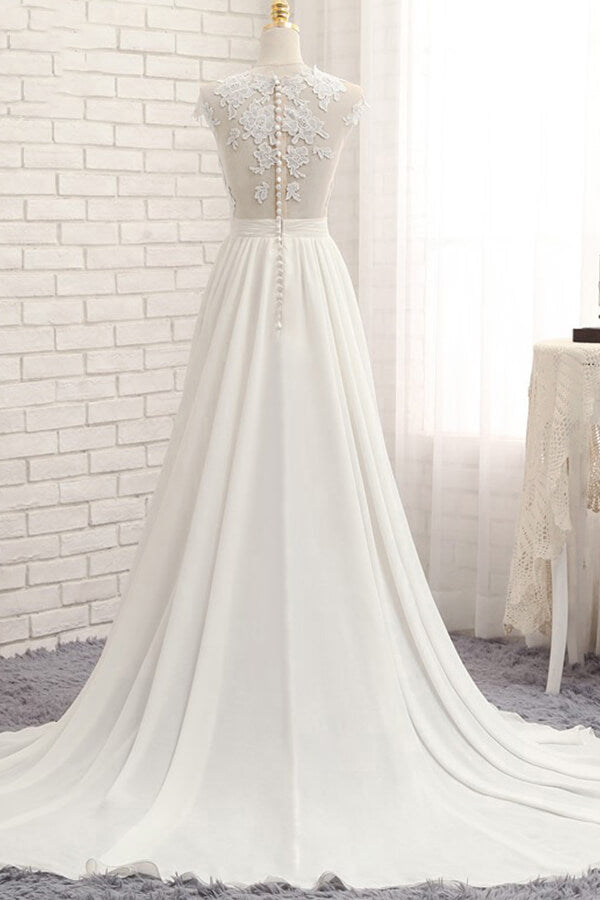 A-Line Lace Applique Chiffon Tea-Length Dress Jade main image 1