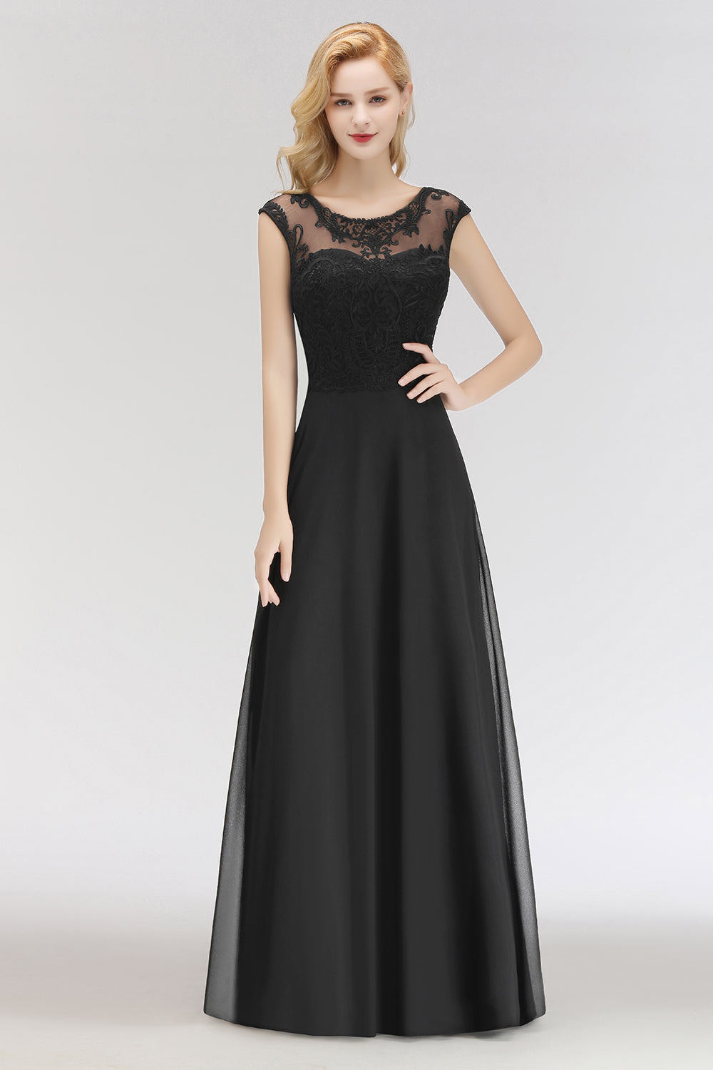 a line black bridesmaid dress A-Line Halter bridesmaid dress- Black – icclekbeauty store