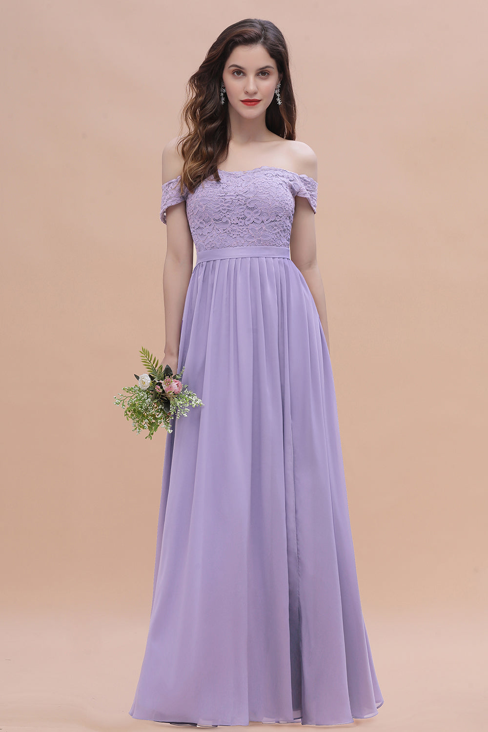 bridesmaid dress finder Two Style Mulberry Dark Purple Off-shoulder Mermaid Sleeveless Long Br –  AlineBridal main image 1