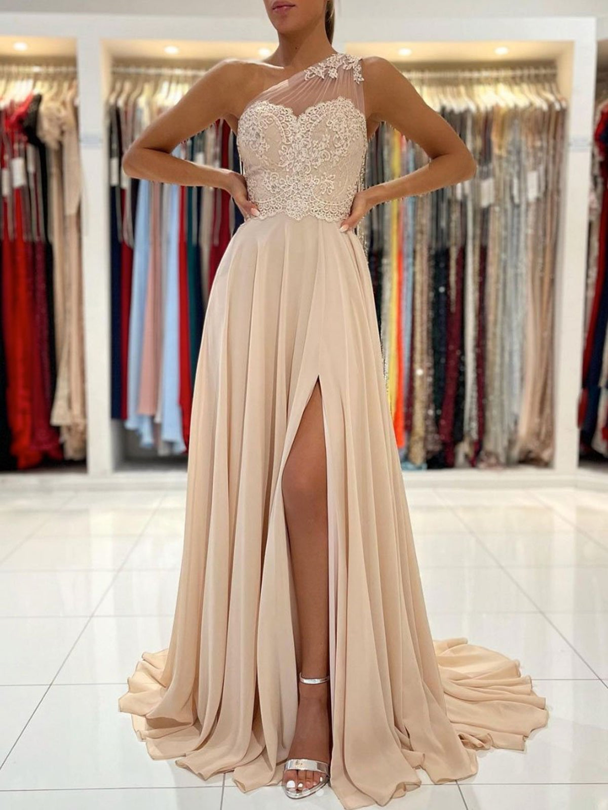 beige lace prom dress Veaul 2026 Elegant Beige Rhinestone Lace Flower Prom Dresses 2025 Ball Gown Strapless Bow Backless