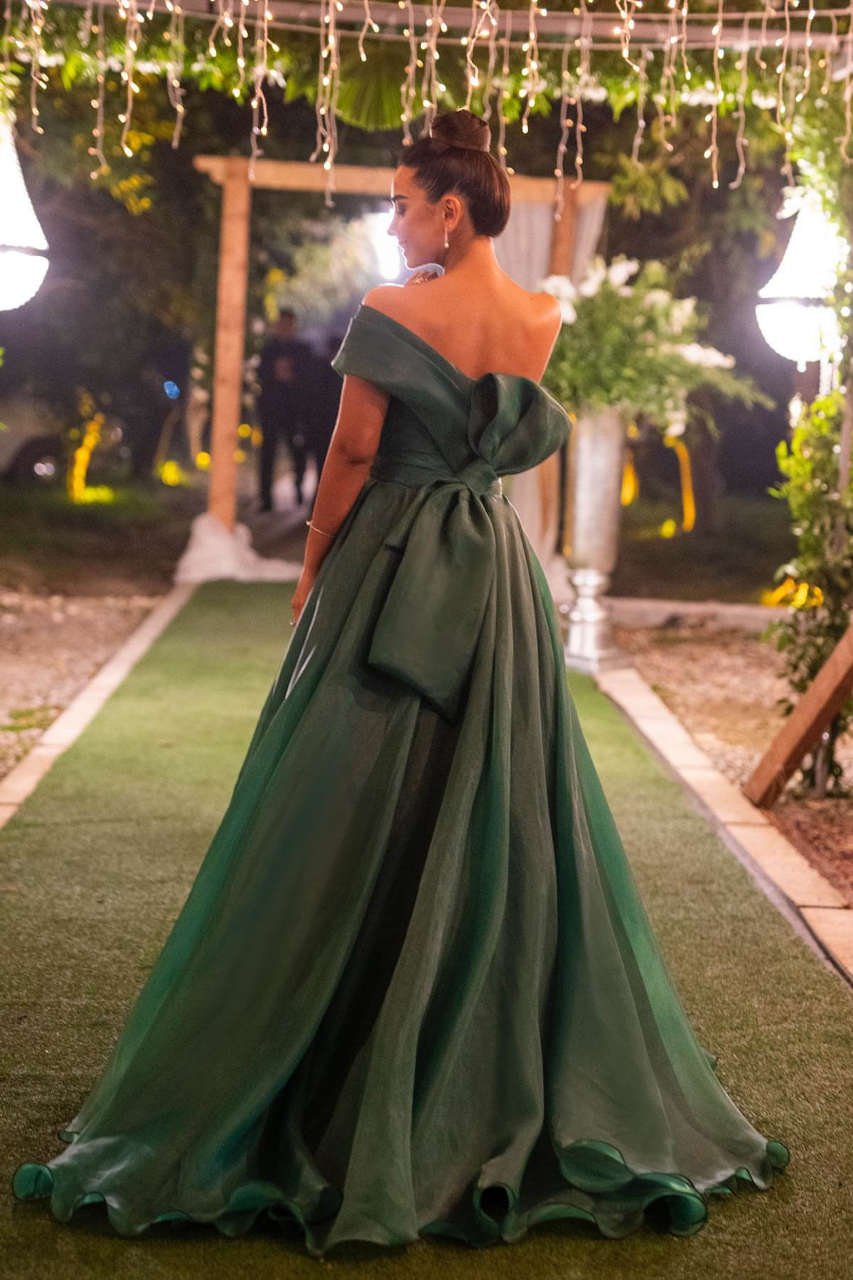Long A line Strapless One Shoulder Bowknot Prom Dress With Front Split Long A line Strapless One Shoulder Bowknot Prom Dress With Front Split
