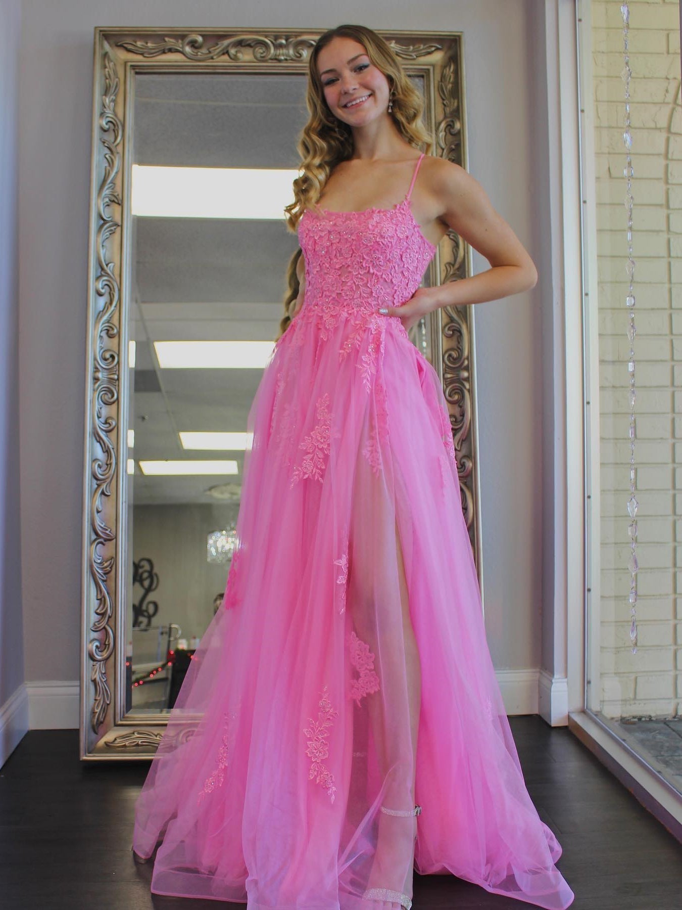 navy blue dress for baby girl Scala 61331 Beaded Prom Fitted Long Gown main image 1