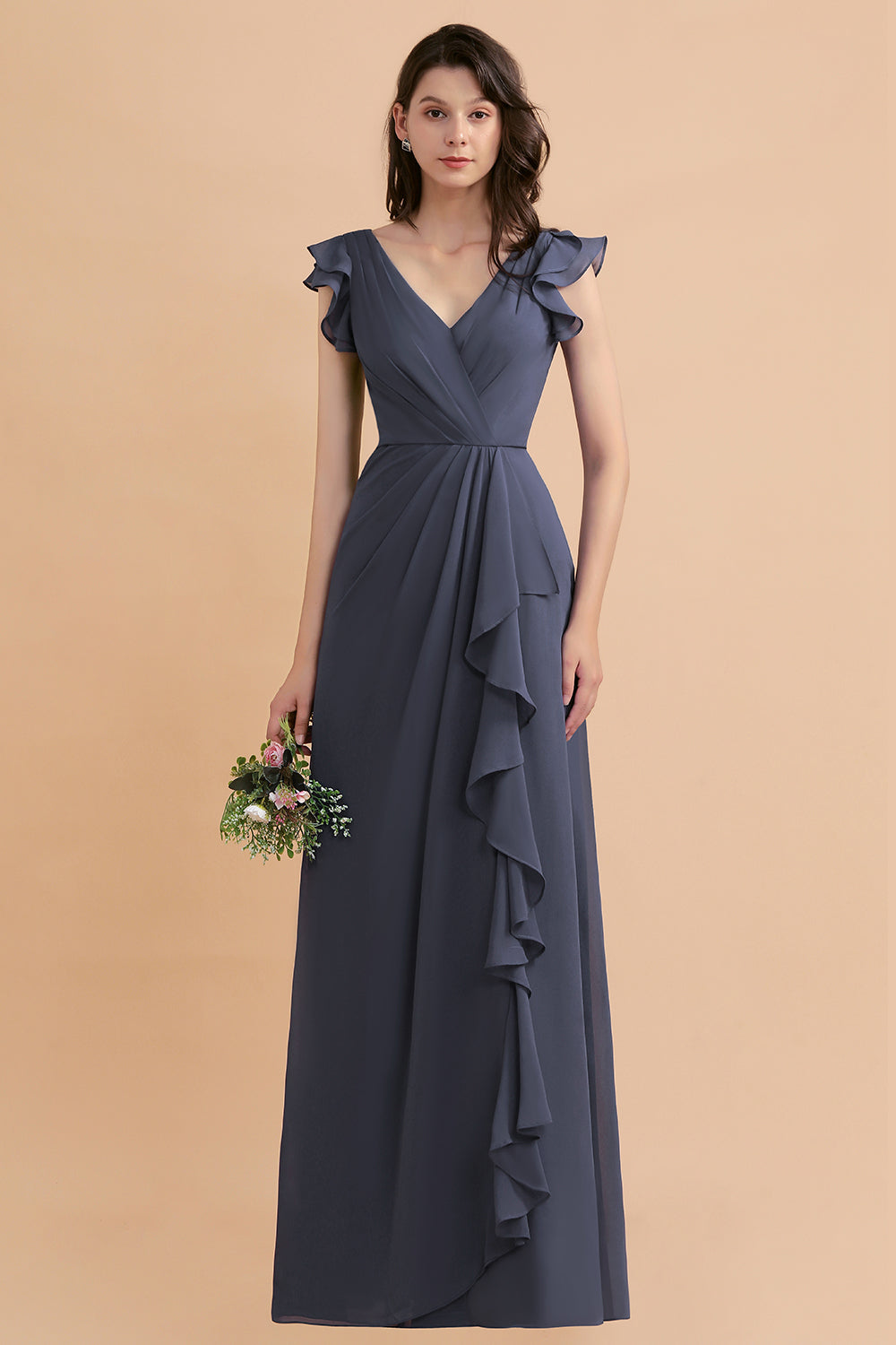 Long A-Line V-neck Chiffon Bridesmaid Dress Amazing Wedding Party Dresses Long A-Line V-neck Chiffon Bridesmaid Dress Amazing Wedding Party Dresses