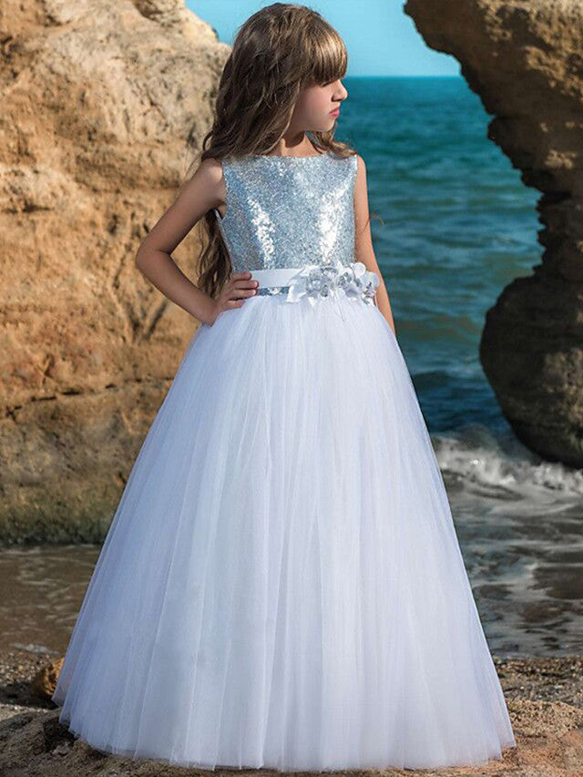 maxi flower girl dresses lace and tulle Peony Lace Flower Girl Dress in Pink Sleeve Maxi 6 / Rainbow