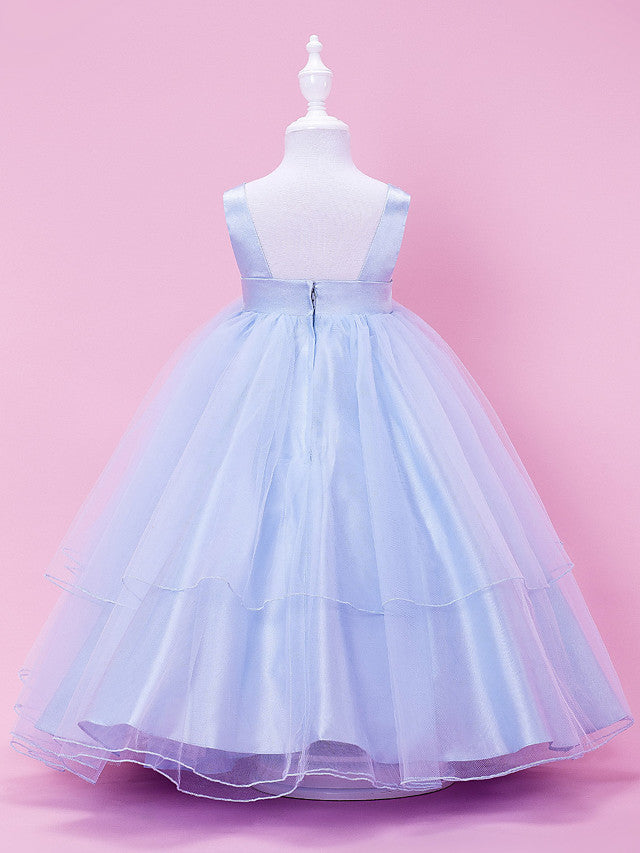 Chic Ball Gown Strapless Satin Tulle Long Wedding Dresses