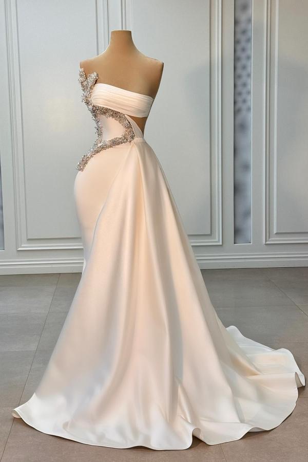 strapless open back dress Primavera Couture 4508 Prom Dress - Ivory/Gold main image 0