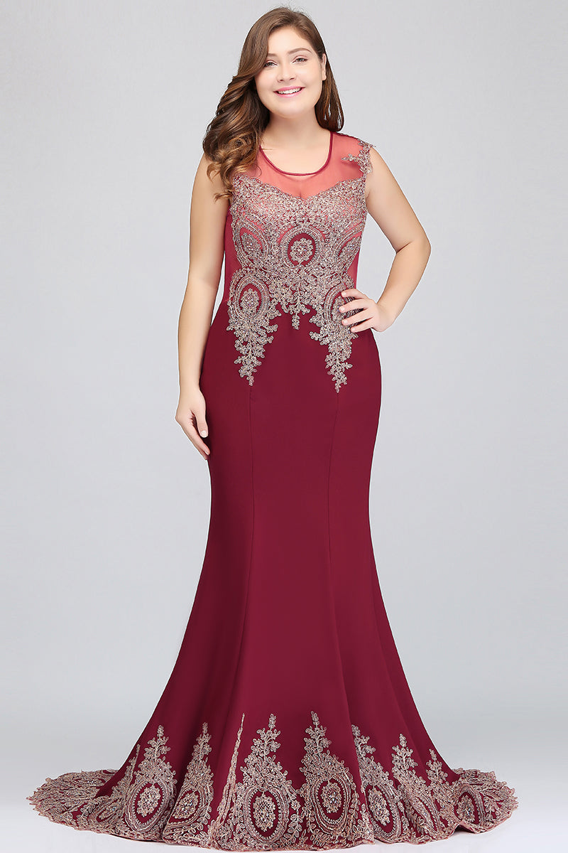 mermaid court train prom dress Long Mermaid Court Train Chiffon Lace Evening Dress with Appliques