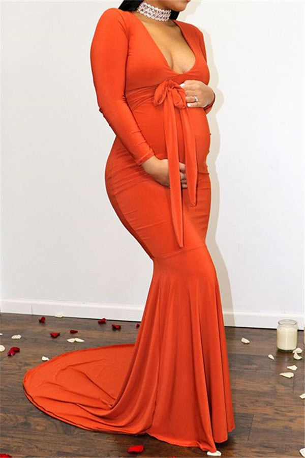 chinese dress ladies Women Maternity Dress for Photography Mermaid Off Shoulder Elegant Fitted  Chiffon Gown Baby Shower Pregnancy Maxi Dresses for Photoshoot Ruched V  Neck Long Slim Fit Flowy Photo Props Dress Light Blue at main image 1