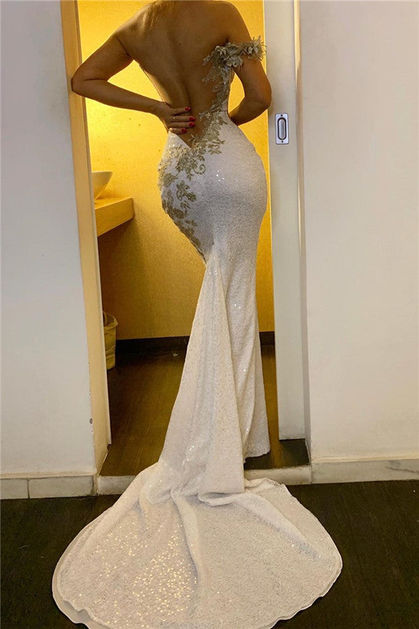 One shoulder sleeveless ball gown mermaid long evening gown main image 0