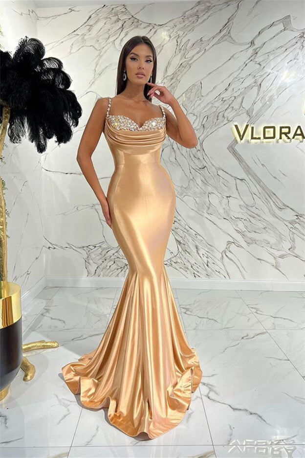 fitted lace wedding dress Sexy Long Mermaid Sweetheart Prom Dress With Split main image 0