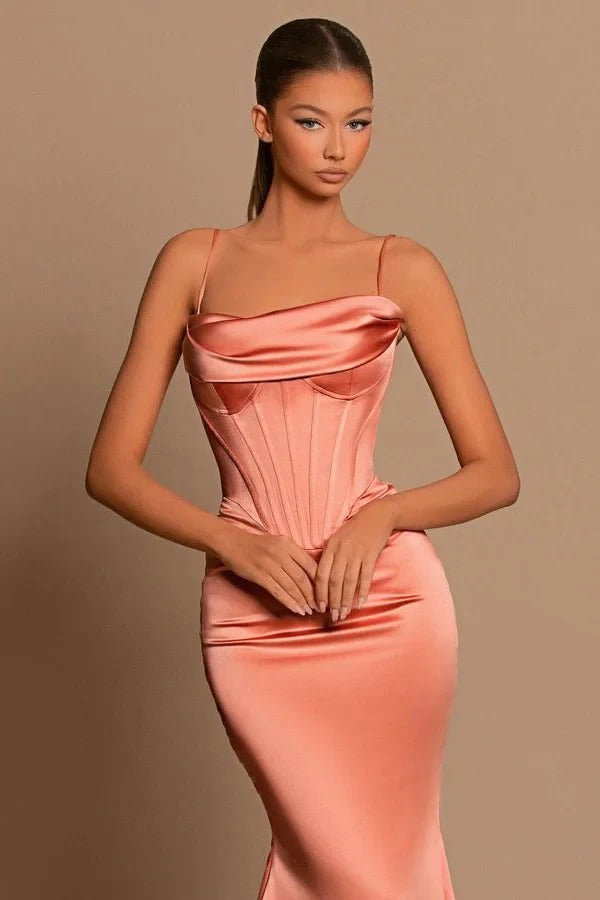 peach strapless prom dress Sexy Strapless Peach Lace Mermaid Prom Formal Dress Size 10 / Other