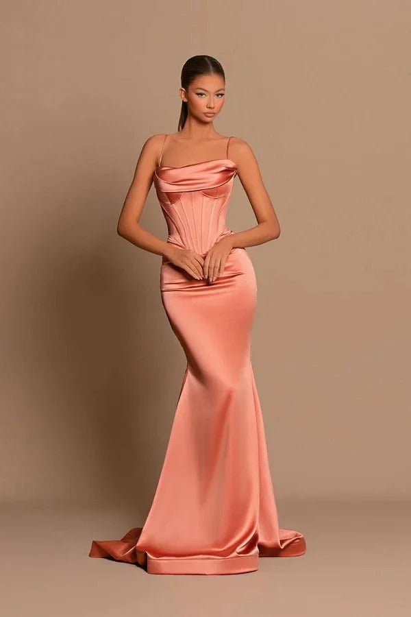 knee length dresses for ladies Whimsical Strapless Fitted Peach Lace Formal Evening Prom Dress X010 Size 12 / Peach main image 1