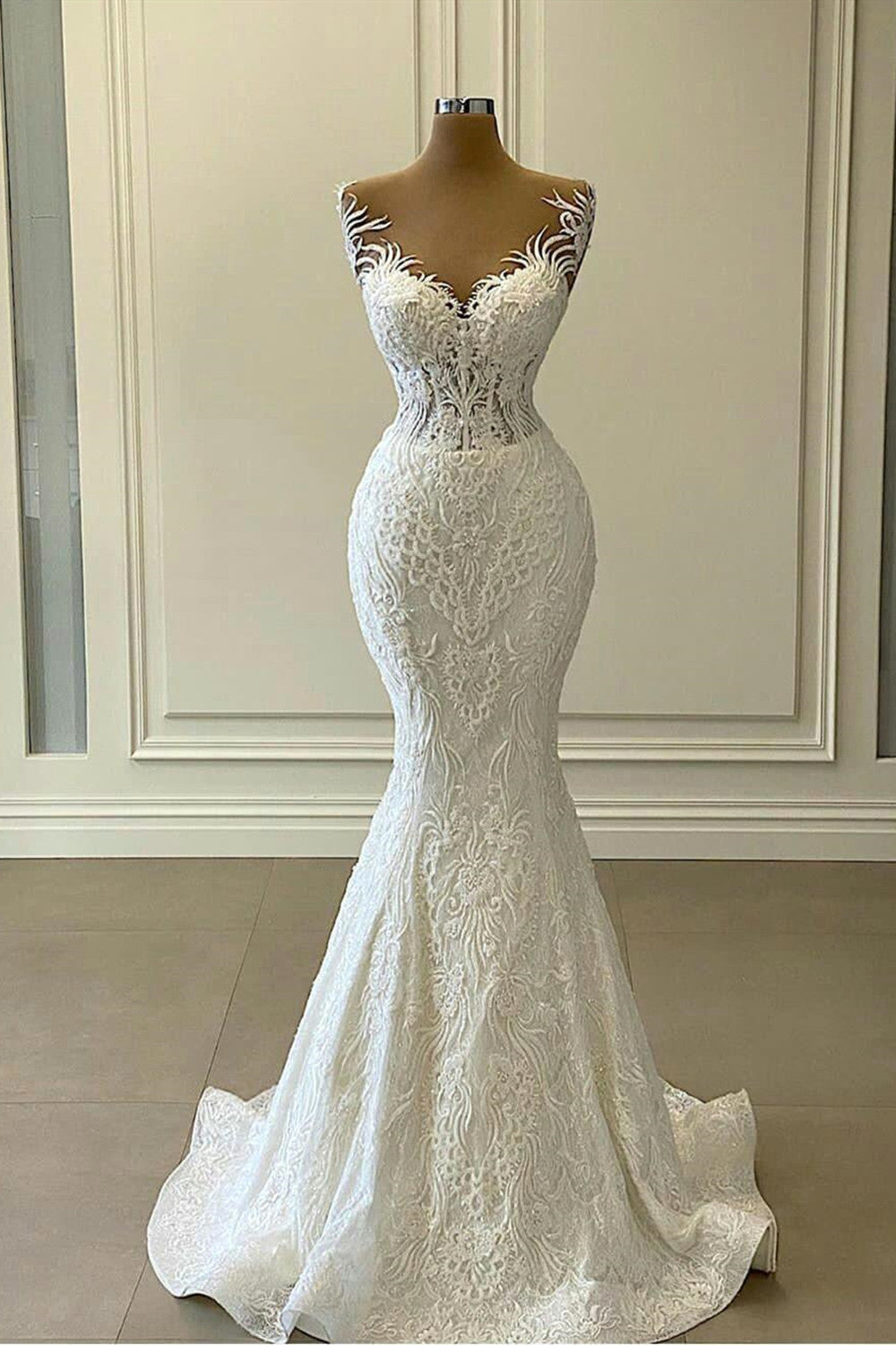 chinese dress ladies Long Mermaid Sweetheart Appliques Lace Wedding Dress with Detachable Train