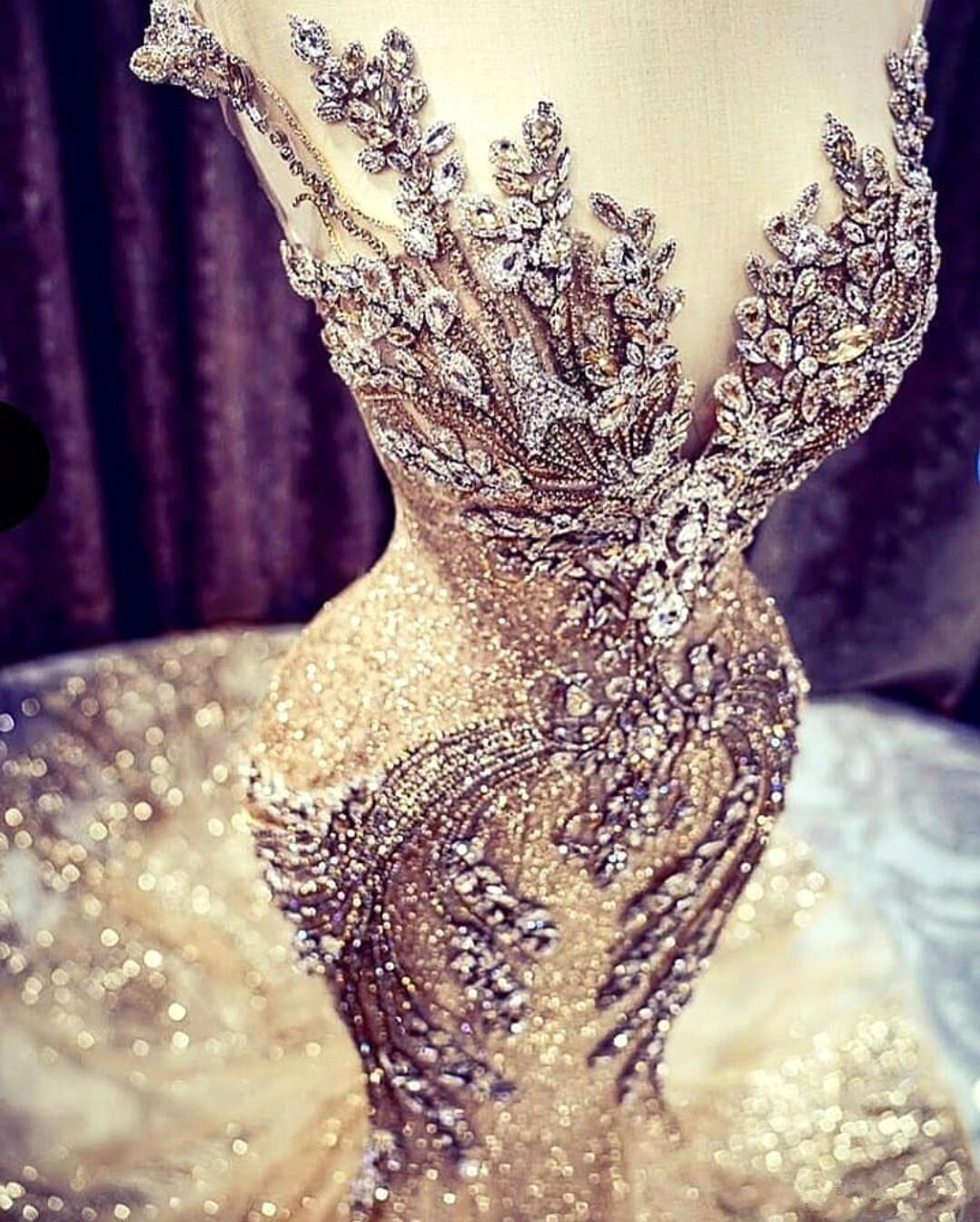 expensive mermaid prom dresses Luxury Long Mermaid V-neck Beadings Tulle Prom Dress