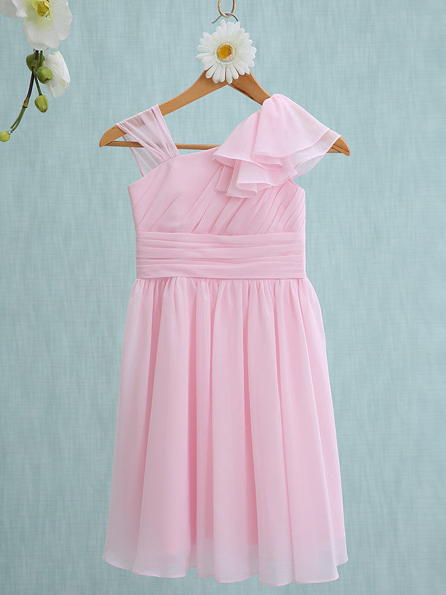 short junior bridesmaid dresses Pink Short Sheath Straps Flower Girl Dresses Chiffon Junior Bridesmaid –  BIZTUNNEL