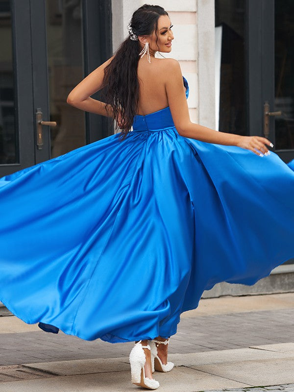 royal blue high low formal dress Chic A-line Strapless Elegant Royal Blue Long Prom Dress Starlight Sym –  SELINADRESS