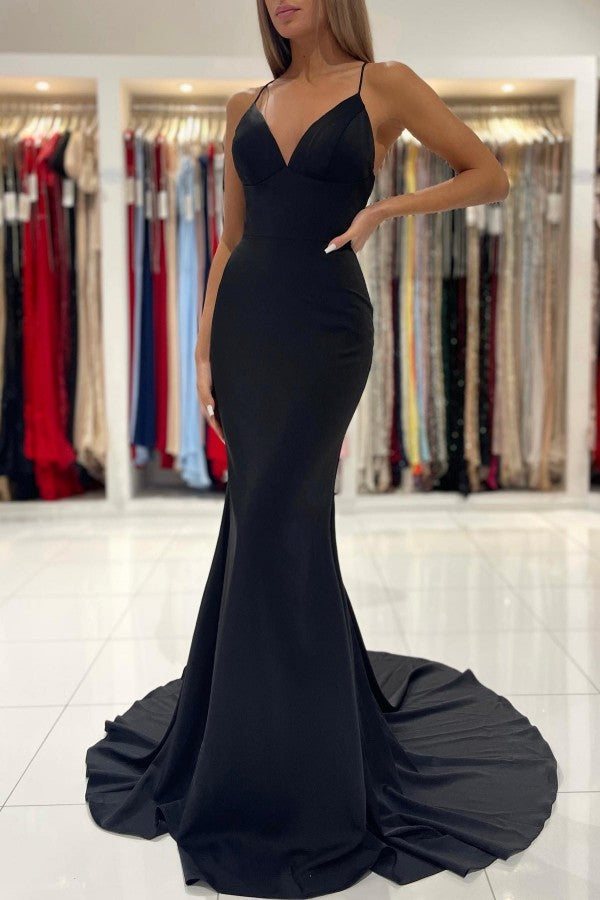 Sexy Black Mermaid V-neck Backless Long Prom Dress Sexy Black Mermaid V-neck Backless Long Prom Dress