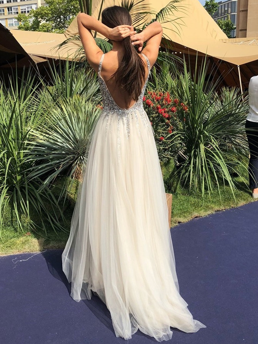 Shiny A Line V Neck Backless Sequins Long Prom Dresses Sparkly Formal Graduation Evening Gowns Shiny A Line V Neck Backless Sequins Long Prom Dresses Sparkly Formal Graduation Evening Gowns