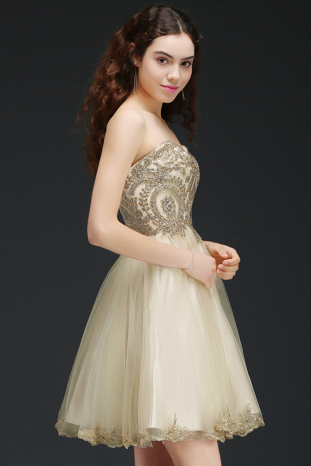 Short A-line Sweetheart Tulle Lace-Up Tulle Bridesmaid Dresses – BIZTUNNEL