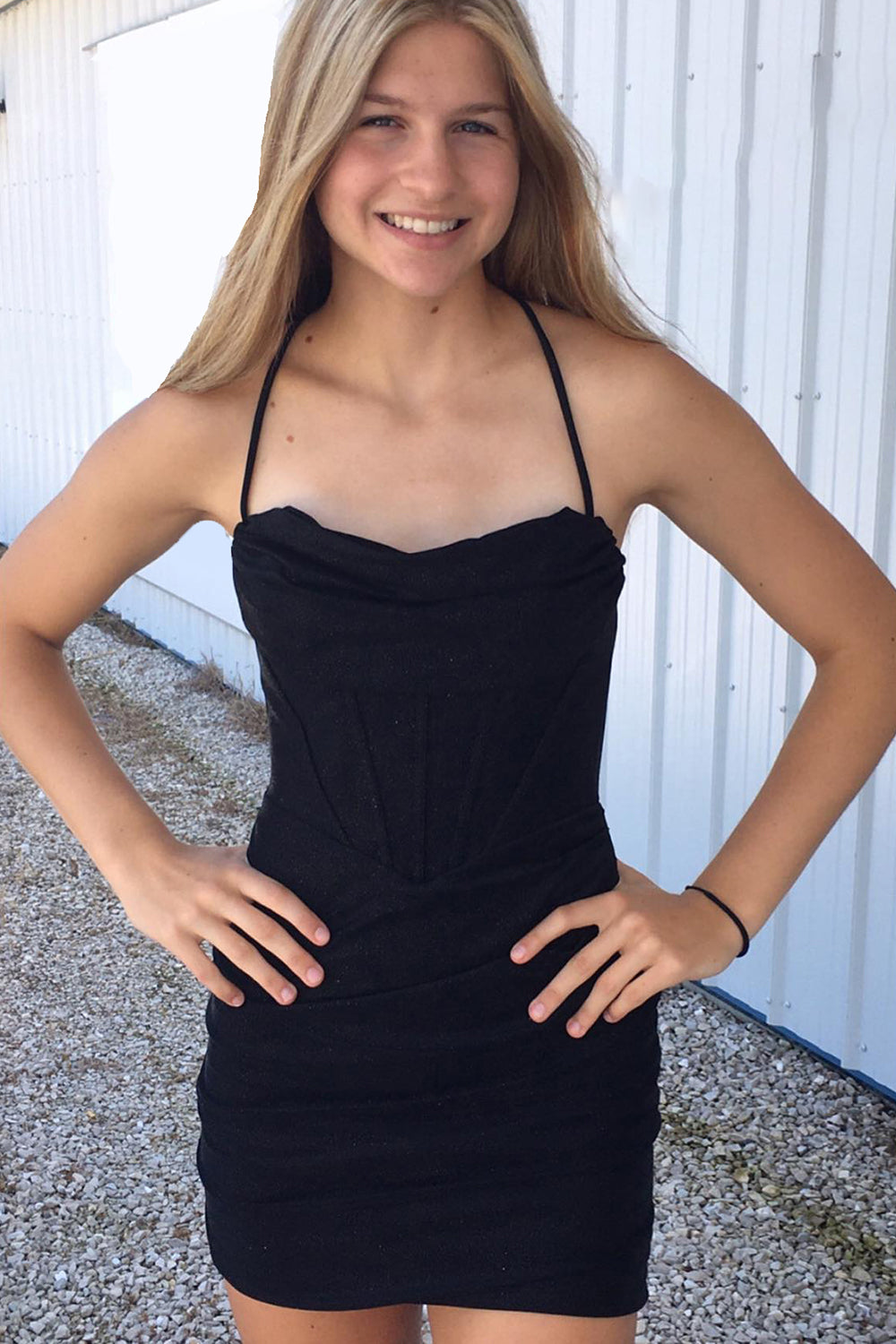 black corset homecoming dress short Adora Design 1064 Short Fitted Corset Homecoming Cocktail Dress