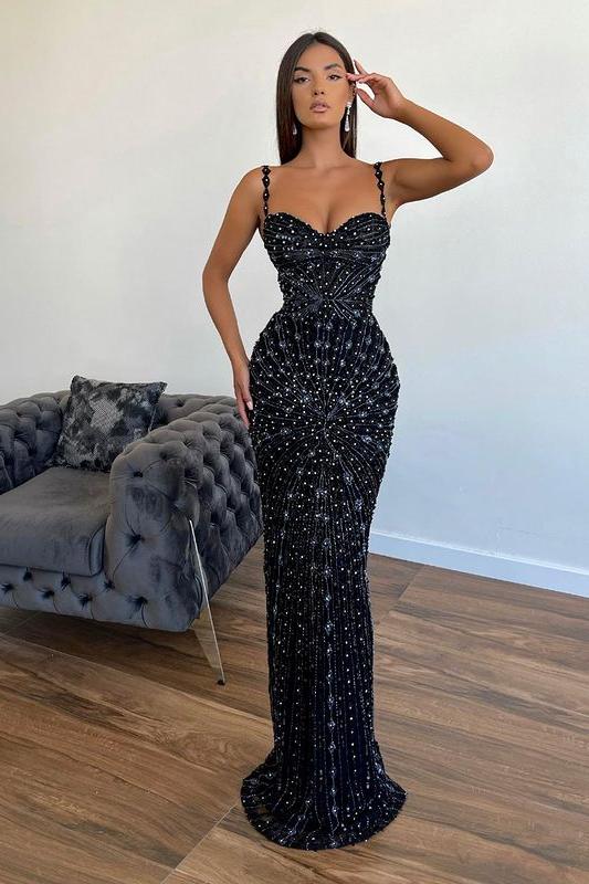 Black Mermaid Prom Dress with Applique & Beads - BIZTUNNEL Black Mermaid Prom Dress with Applique & Beads - BIZTUNNEL
