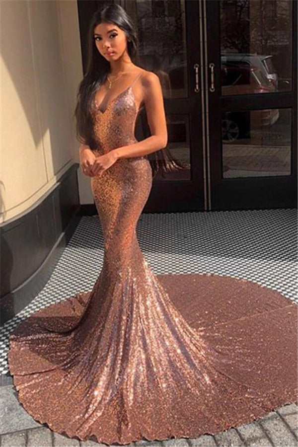 sparkly gold mermaid prom dresses BABARONI BABARONI Sequin Gold Prom Dresses Trumpet/Mermaid Sweetheart Sleeveless Sequins, Gold / US0 main image 1
