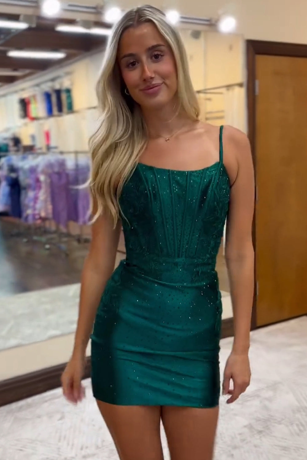Sparkly Dark Green Bodycon Corset Tight Short Homecoming Dress Sparkly Dark Green Bodycon Corset Tight Short Homecoming Dress