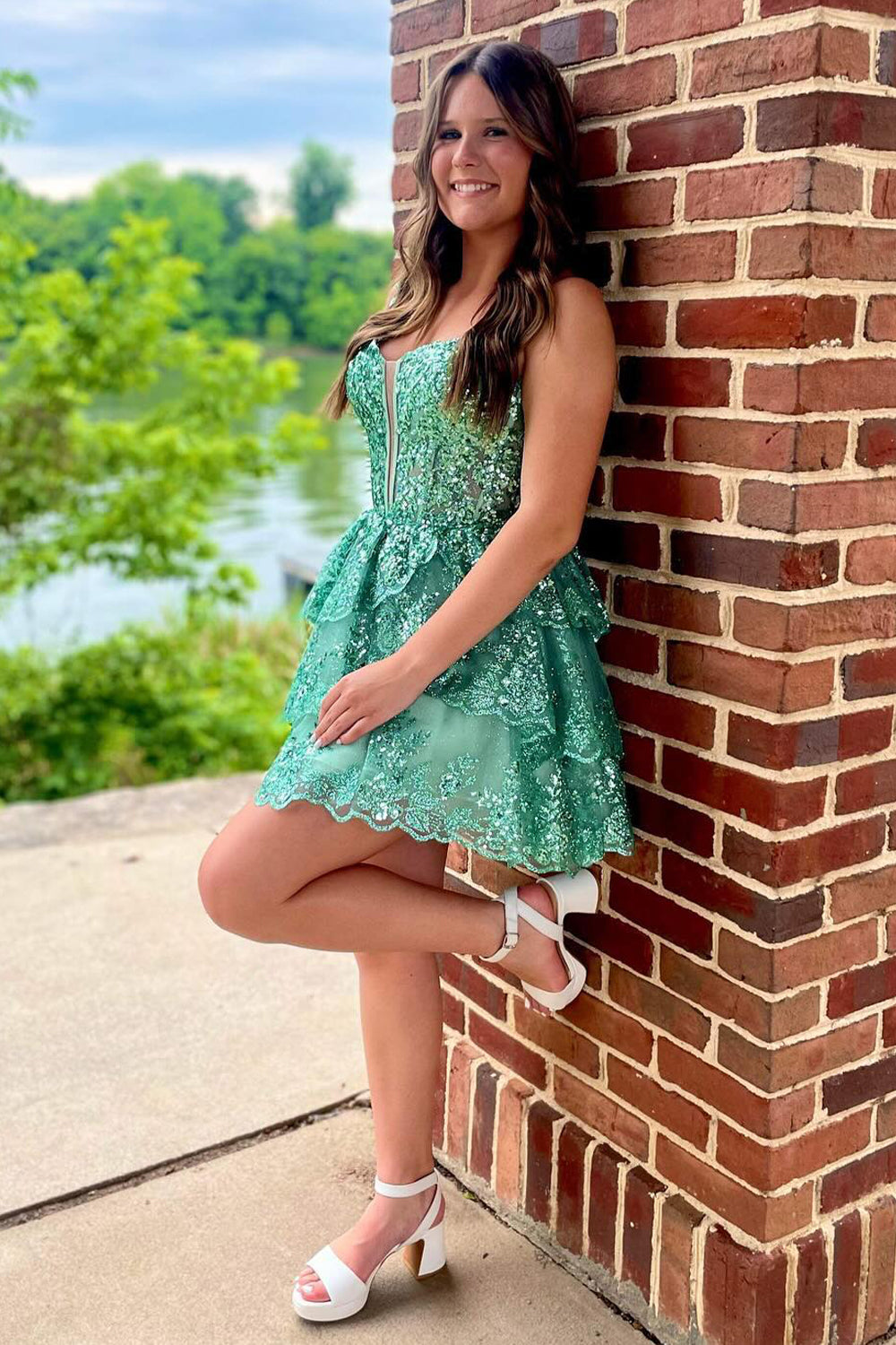 sparkly green dress short Amazon.com: Women's Glitter Sequin Dress Spaghetti Strap Fashion Sparkle Party Dresses Bodycon Cocktail Party Mini Dress Clubwear Army Green : Sports & Outdoors